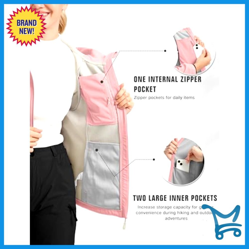 Fleece Lined Softshell Jacket Windproof Waterproo… - image 4